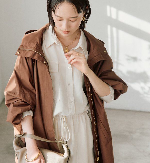  「【花粉ガード・撥水加工・UVカット機能】ドルマンフーディライトコート」|その他|