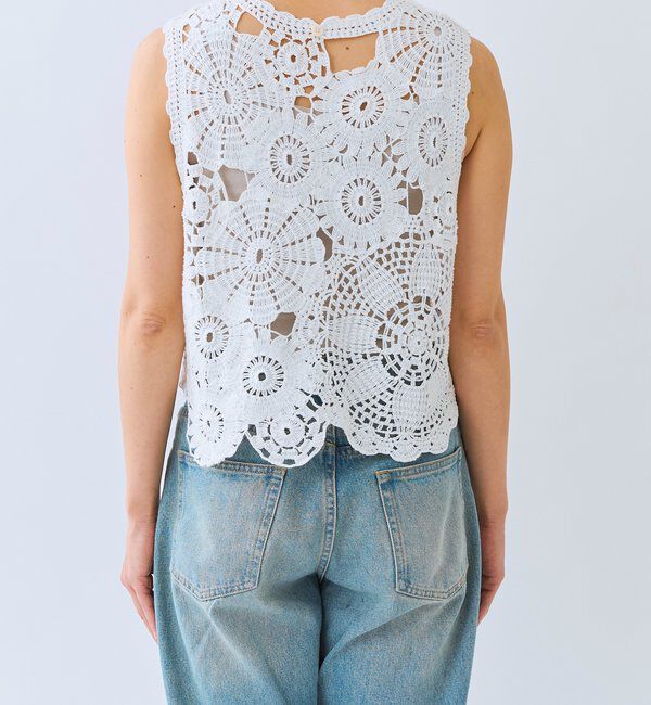  「【着映え】エンブロイダリーベスト」|ニット・セーター|