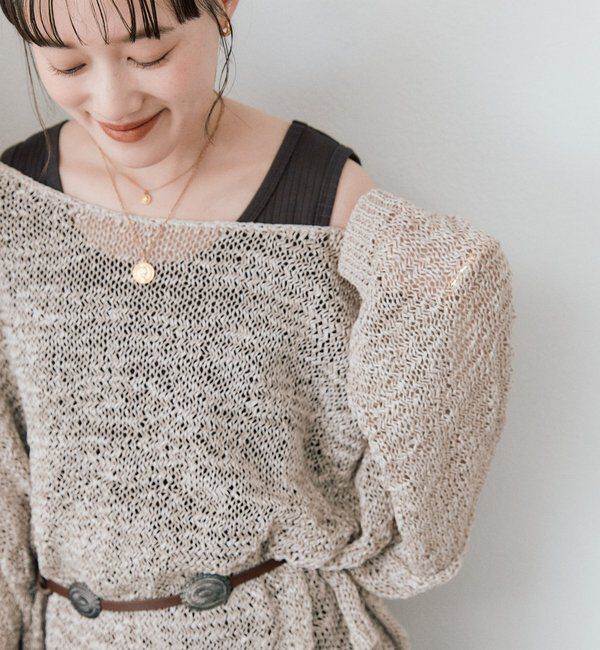  「予約【ご好評につき新色追加！】テープヤーンボートネックニット」|ニット・セーター|