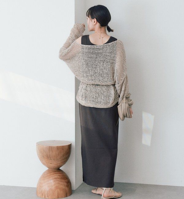  「予約【ご好評につき新色追加！】テープヤーンボートネックニット」|ニット・セーター|