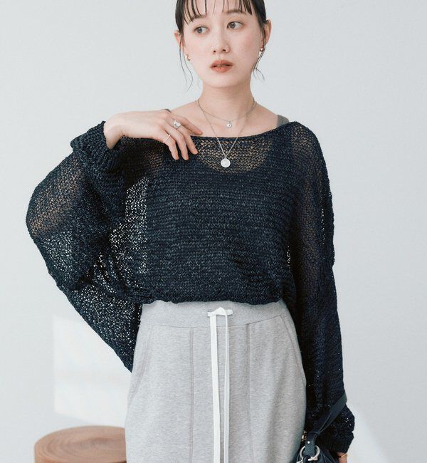  「予約【ご好評につき新色追加！】テープヤーンボートネックニット」|ニット・セーター|