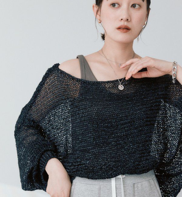  「予約【ご好評につき新色追加！】テープヤーンボートネックニット」|ニット・セーター|