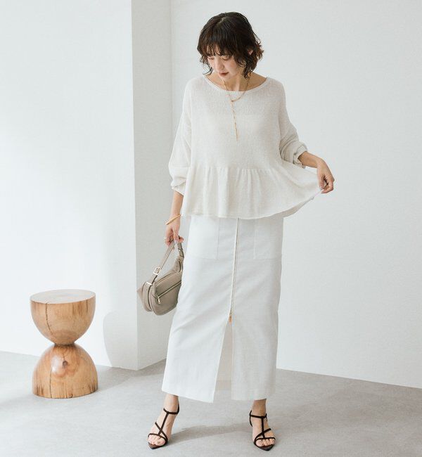  「【大人の甘さを演出】ルーズペプラムニット」|ニット・セーター|