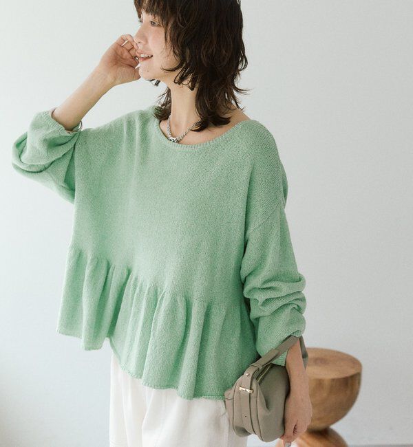  「【大人の甘さを演出】ルーズペプラムニット」|ニット・セーター|