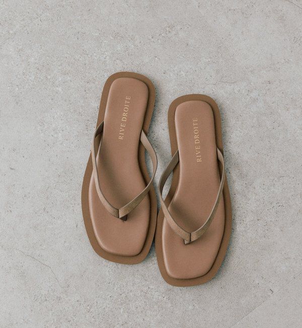  「予約【モードな印象に】スクエアトングコンビサンダル」|サンダル|