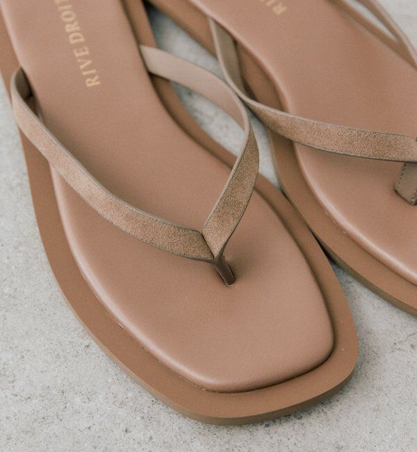  「予約【モードな印象に】スクエアトングコンビサンダル」|サンダル|