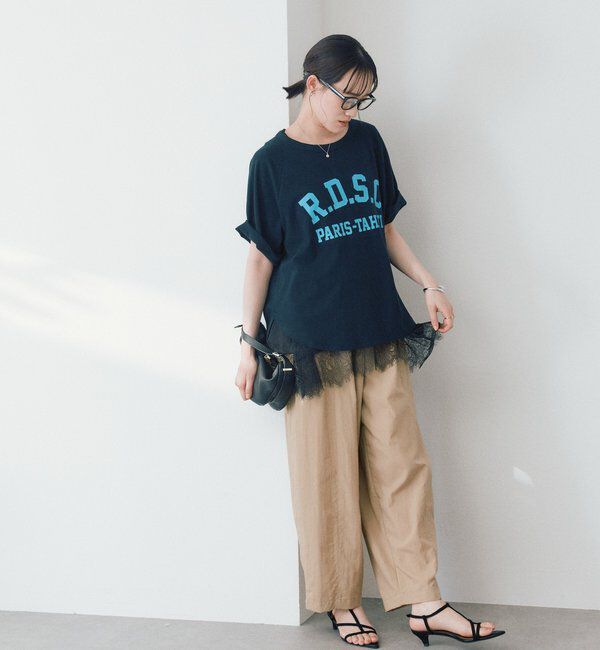  「【レース裾で映える】レースヘムタンクトップ」|キャミソール|