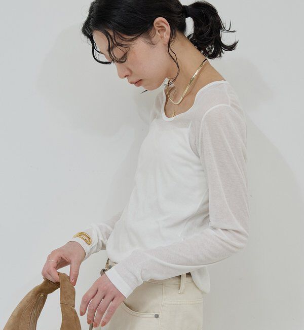  「シアーUネックロンT」|Tシャツ・カットソー|