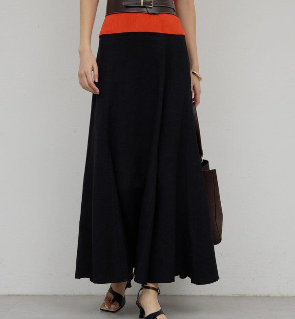  「リネンマチフレアスカート」|スカート|ブラック