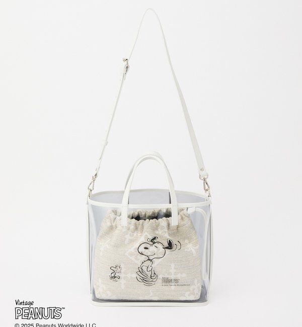  「【再値下げ】《PEANUTS&times;russetコラボ》クリアトート&times;巾着セットバッグ」|トートバッグ|