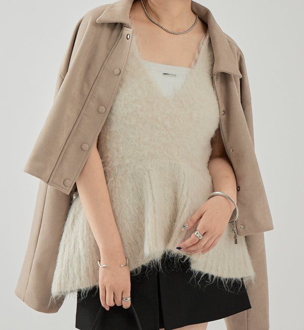  「シャギーニット ペプラムベスト」|ニット・セーター|