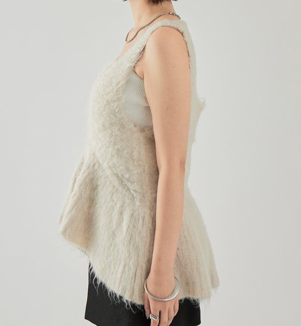  「シャギーニット ペプラムベスト」|ニット・セーター|