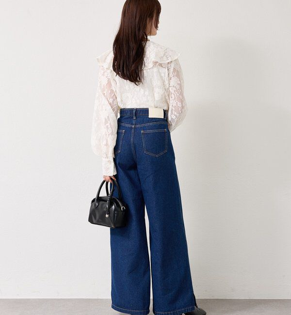  「裾スリットフレアデニム」|デニム|