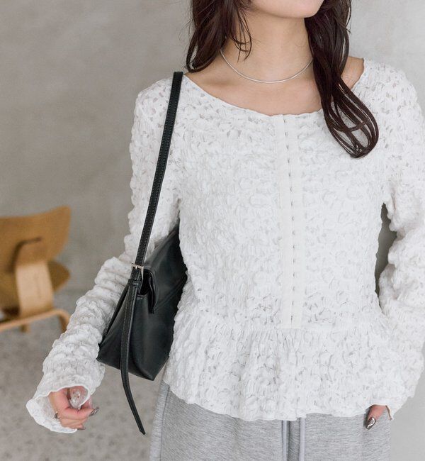  「シャーリングペプラム TOPS」|シャツ・ブラウス|