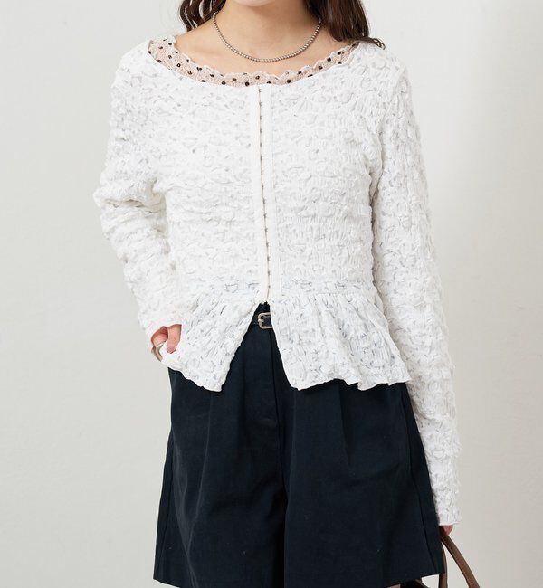  「シャーリングペプラム TOPS」|シャツ・ブラウス|