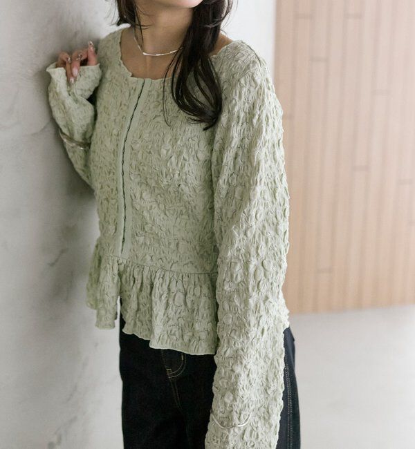  「シャーリングペプラム TOPS」|シャツ・ブラウス|