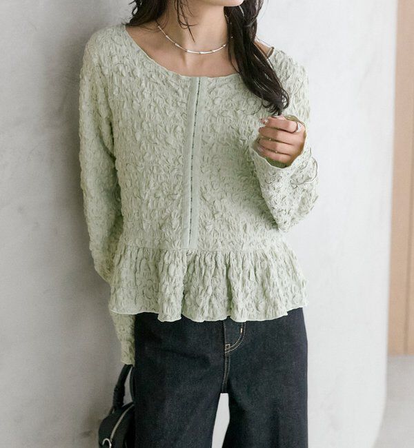  「シャーリングペプラム TOPS」|シャツ・ブラウス|