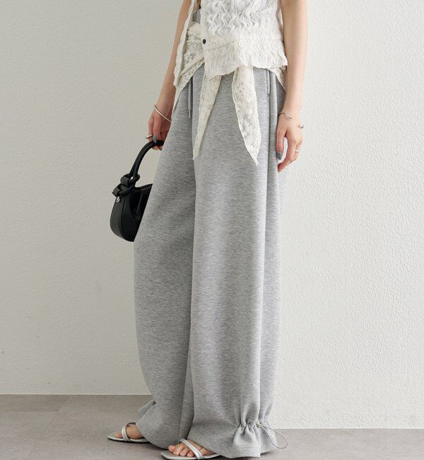  「裾ドロストスウェットパンツ」|チノ|