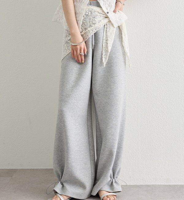  「裾ドロストスウェットパンツ」|チノ|