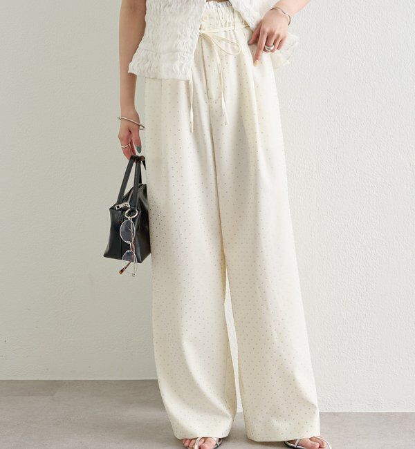  「ラインストーンWベルトパンツ」|チノ|