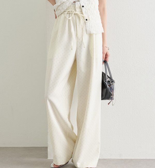  「ラインストーンWベルトパンツ」|チノ|