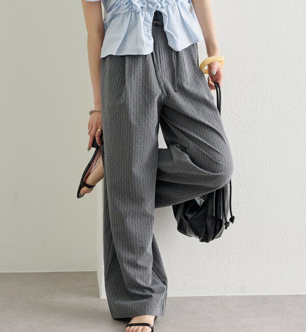  「ラインストーンWベルトパンツ」|チノ|
