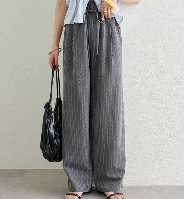  「ラインストーンWベルトパンツ」|チノ|