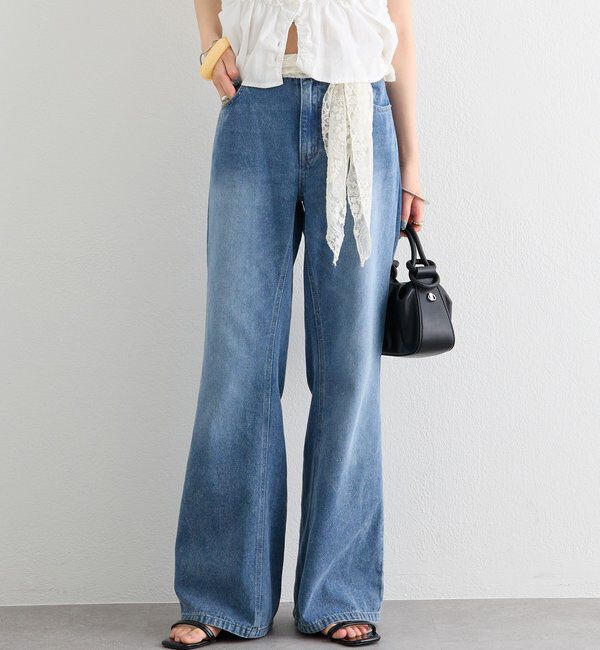  「ポケットステッチフレアデニム」|デニム|