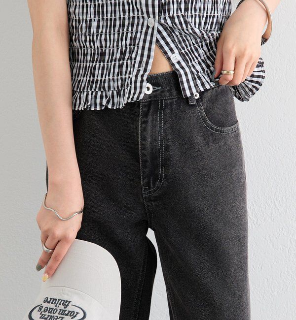  「ポケットステッチフレアデニム」|デニム|