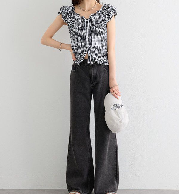  「ポケットステッチフレアデニム」|デニム|