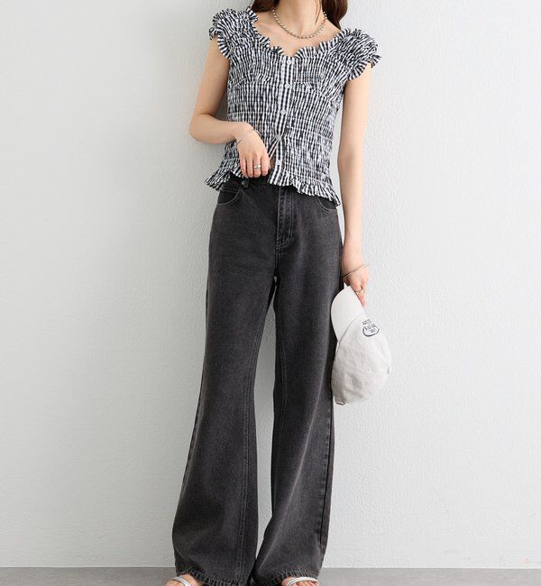  「ポケットステッチフレアデニム」|デニム|