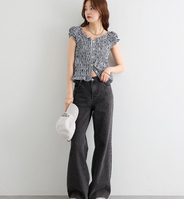  「ポケットステッチフレアデニム」|デニム|