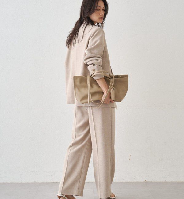  「【Atelier N5/アトリエヌメロサンク】ツイードセミワイドパンツ」|チノ|