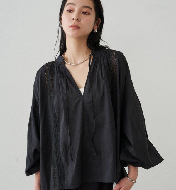  「【INDIA】スキッパーレースブラウス」|シャツ・ブラウス|