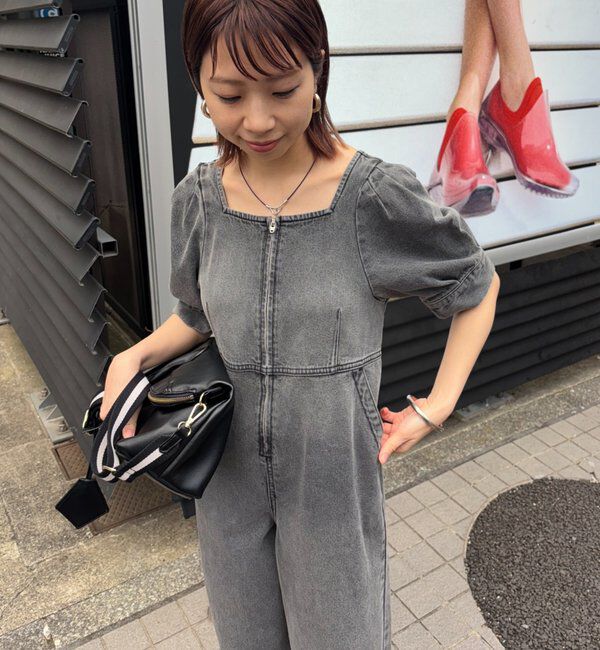  「【PUFRILL/パフリル】デニムパフオールインワン」|ワンピース|