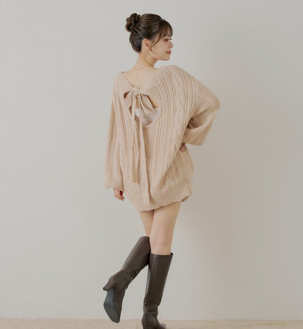  「バックオープンケーブルルーズワンピース」|ワンピース|