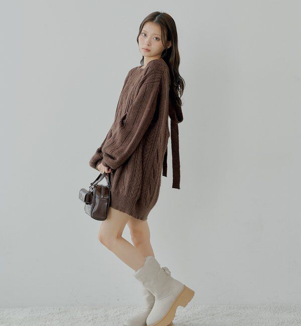  「バックオープンケーブルルーズワンピース」|ワンピース|