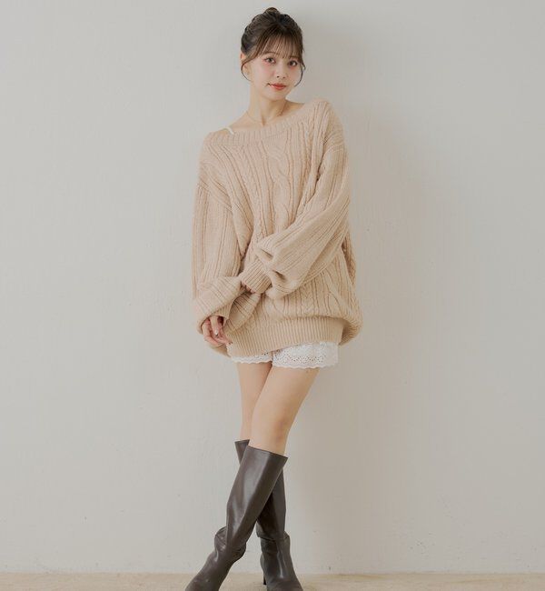  「バックオープンケーブルルーズワンピース」|ワンピース|