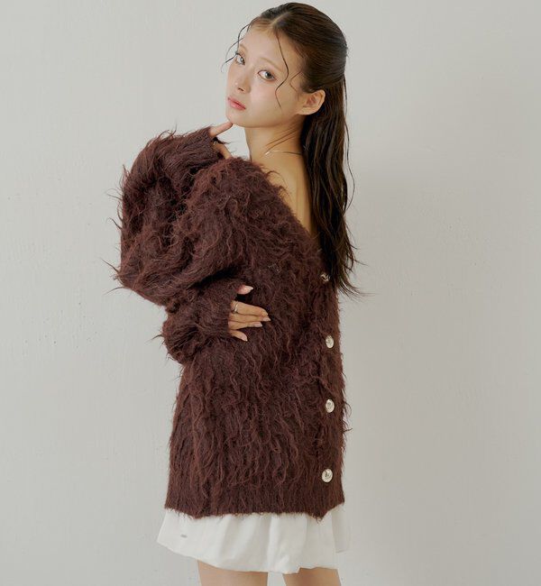  「金釦シャギールーズカーディガン」|カーディガン|