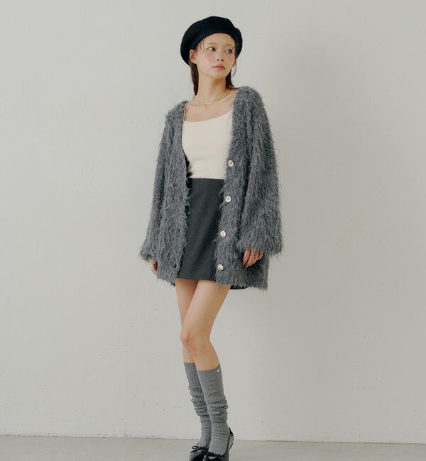  「金釦シャギールーズカーディガン」|カーディガン|