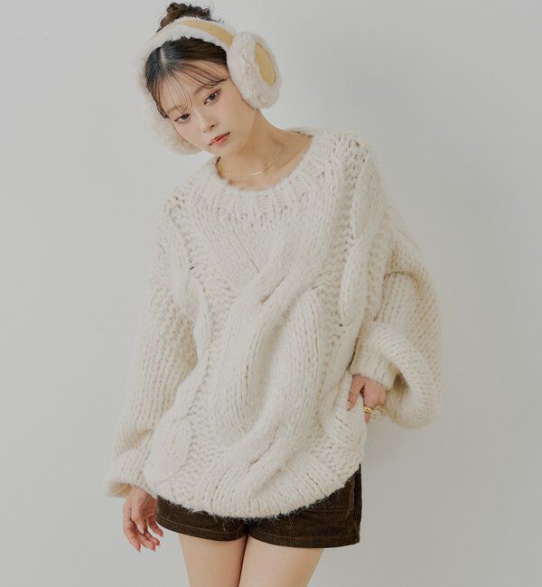  「ビッグケーブルルーズミニワンピース」|ワンピース|