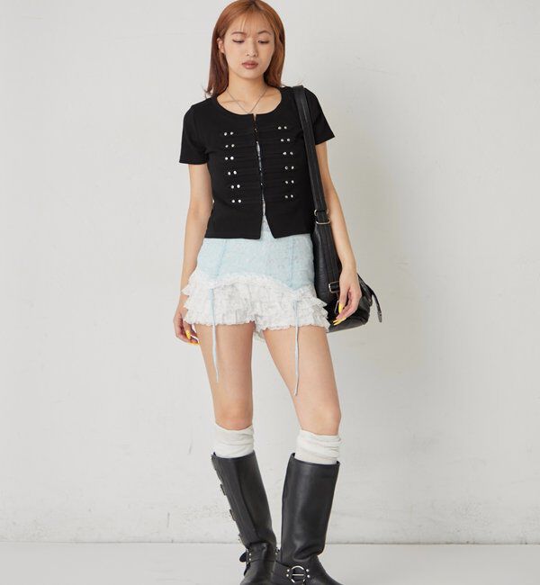  「【WEB限定サイズあり】ナポレオンショート半袖トップス」|Tシャツ・カットソー|