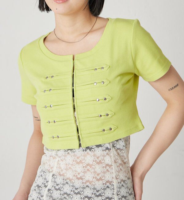  「【WEB限定サイズあり】ナポレオンショート半袖トップス」|Tシャツ・カットソー|