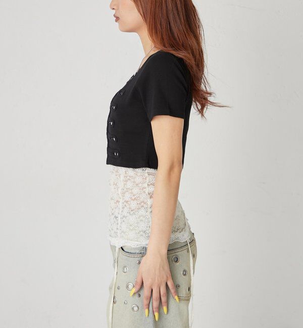  「【WEB限定サイズあり】ナポレオンショート半袖トップス」|Tシャツ・カットソー|