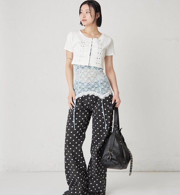  「【WEB限定サイズあり】ナポレオンショート半袖トップス」|Tシャツ・カットソー|