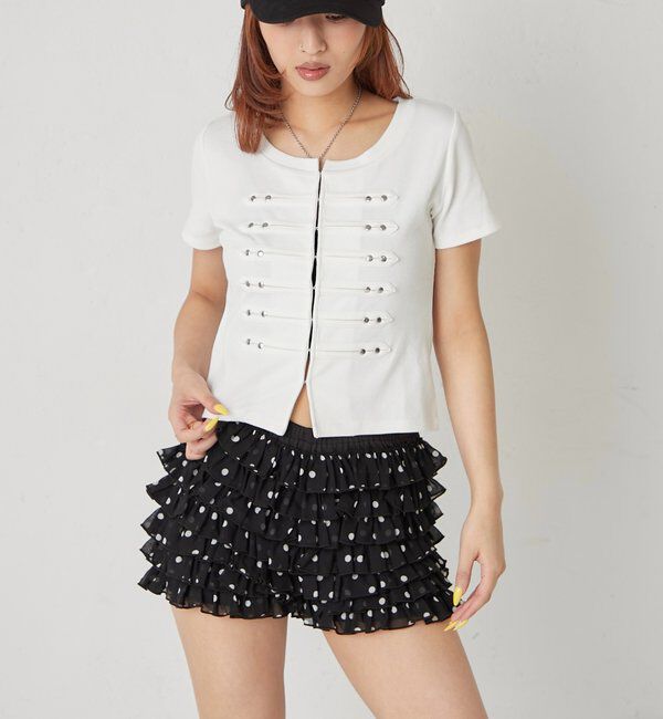  「【WEB限定サイズあり】ナポレオンショート半袖トップス」|Tシャツ・カットソー|