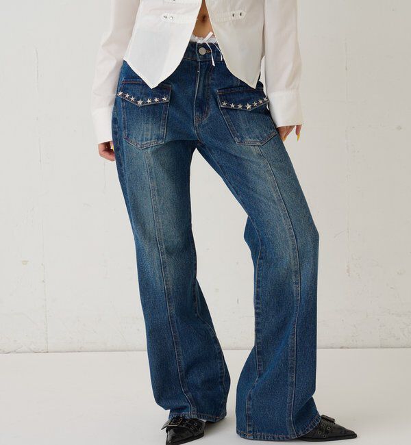  「スタースタッズフレアデニム」|デニム|