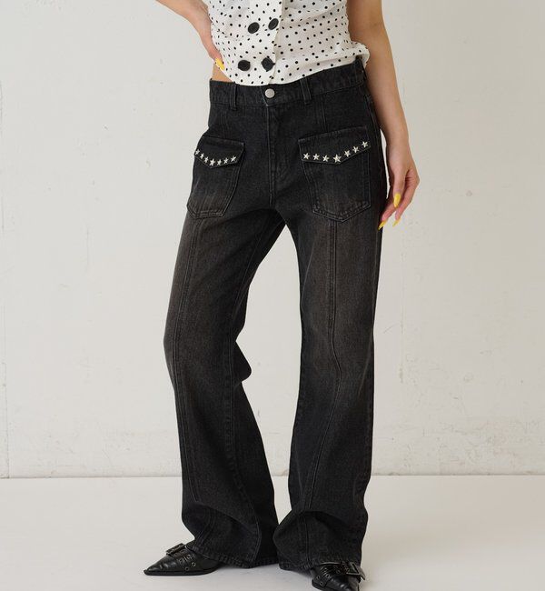  「スタースタッズフレアデニム」|デニム|