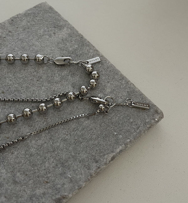  「【パーティーシーンにも】〈GOLDY〉2SETミックスチェーンネックレス」|リング|