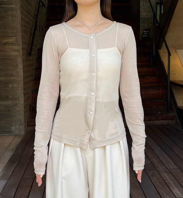  「【WEB限定/セットアイテム】クロスビスチェ&times;シアーカーディガン」|Tシャツ・カットソー|